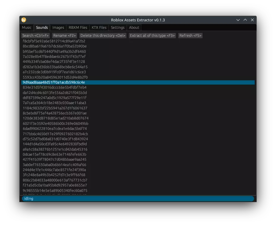 Screenshot of RoExtract